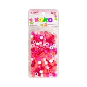 200pc Pink Mix Small Round Hair Beads
