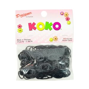 300pc Black Hair Rubber Band