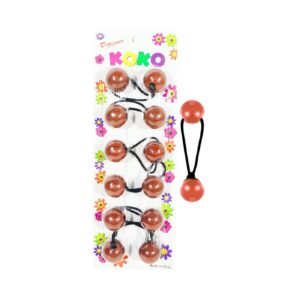 6pc Brown Ball Ponytail
