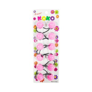 6pc Light Pink Ball Ponytail