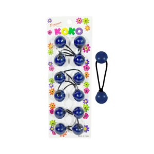 6pk Navy Blue Ball Ponytails