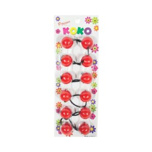 6pk Red Ball Ponytails
