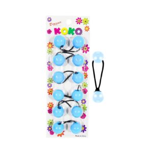 6pk Sky Blue Ball Ponytails