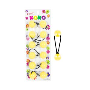 6pc Pastel Yellow Ball Ponytail