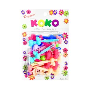 20pc Bright Color Mix Twisted Ribbon Shaped Barrettes