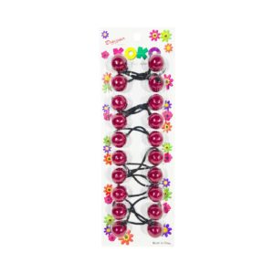 10pc Burgundy Ball Ponytail