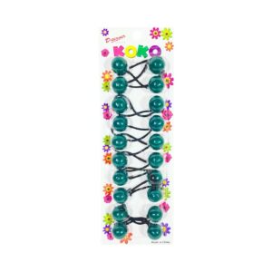 10pk Hunter Green Ball Ponytails