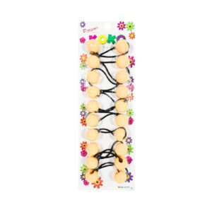 10pk Yellow Ball Ponytail
