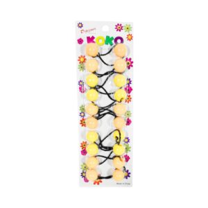 10pk Yellow / Dark Yellow Ball Ponytail