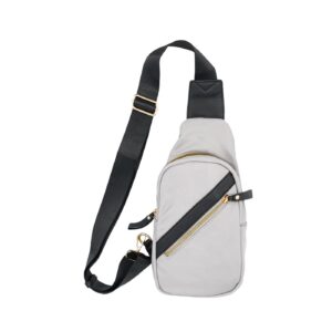 Crossbody Sling Bag (Grey / Black)