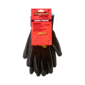1pr Diesel Medium Latex Glove w/ Crinkle