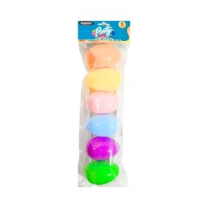 6pc 8cm Plastic Jumbo Easter Eggs