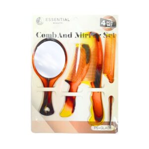 4pc Comb & Mirror Set