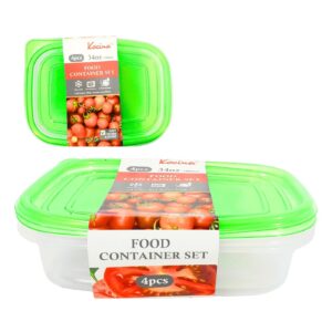 4pc 34oz / 1000ml 8.9" x 6.5" x 2" Rectangular Food Container & Cover Set