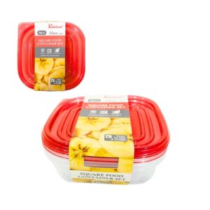 6pc 25oz / 750ml 6.7" x 6.7" x 2.3" Square Plastic Food Container & Cover Set