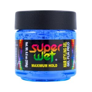 8.8oz Blue Super Wet Maximum Hold Hair Gel