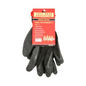 10 Gauge Small Black Knit Latex Coat Gloves 'Tuff Gard'