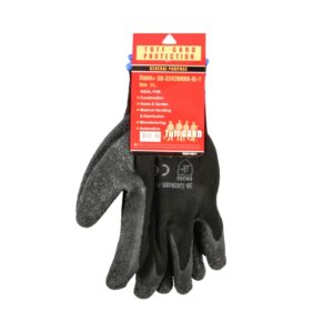 1pr 10 Gauge X-Large Black Knit Latex Coat Gloves