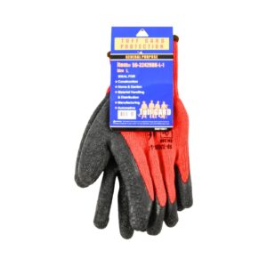 1pr 10 Gauge Large Red Knit Latex Coat Gloves 'Tuff Gard'