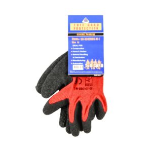 1pr 10 Gauge Medium Red Knit Latex Coat Gloves 'Tuff Gard'
