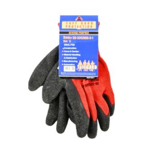 1pr 10 Gauge Small Red Knit Latex Coat Gloves 'Tuff Gard'
