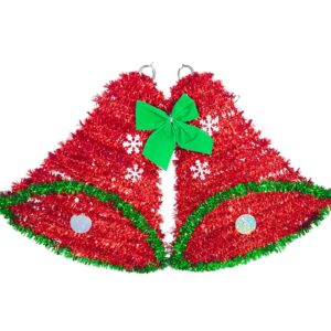 12"x20" Tinsel Covered Twin Bell X'mas  Decoration