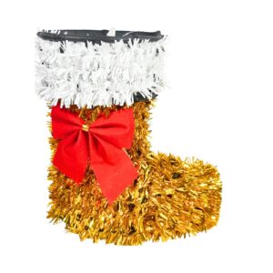 4.5"x5" Tinsel Covered X'mas Boots Decoration