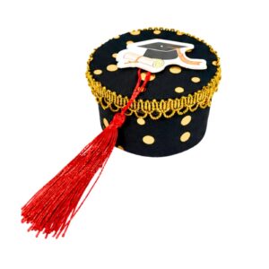 12pk 2.75" Round Favor Gift Box w/Graduation Hat