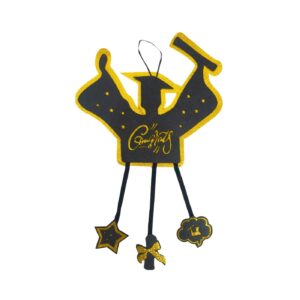 11.5"x13" Black/Gold Felt Graduation Decoration '