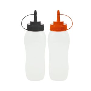 2pk 8" Condiments Bottle w/Rectangular Base