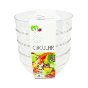 4pk 4" Clear Plastic Bowl