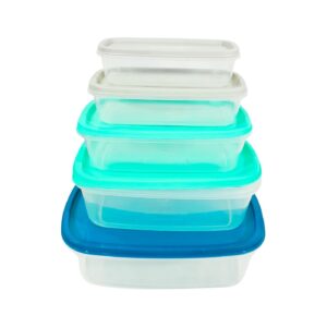 5pc Rectangular Plastic Food Container w/Lid (5.5" - 9")