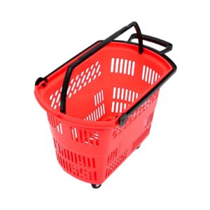 19"x12"x13.5" Shopping Basket w/Wheels & 2 Way Handles