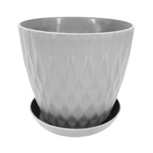 6.5" x 6" Plastic Planter w/Saucer