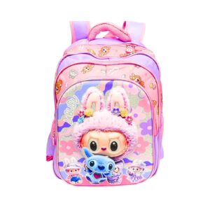16" 3 Compartment 3D Design Backpack 'Labubu' School Bag [ZERO RATED]