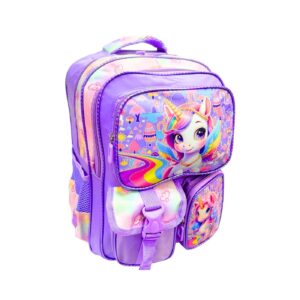 16" Backpack w/2 Compartments & 3 Front Pockets 'Unicorn'  [ZERO RATED]