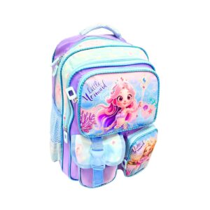 16" Backpack w/2 Compartments & 3 Front Pockets 'Little Mermaid' [ZERO RATED]