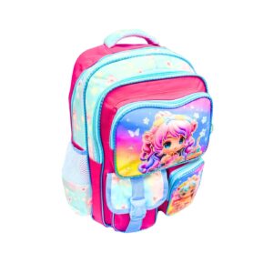 16" Backpack w/2 Compartments & 3 Front Pockets 'Unicorn Princess' [ZERO RATED]