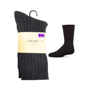 2pr Boys' Black Crew Socks 'Cherokee' (Size: 7 - 8 1/2)
