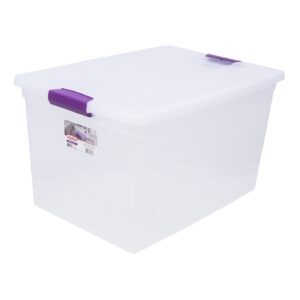 66Qt Clear View Plastic Storage Box w/ Latch