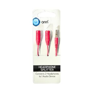 3.5mm Headphone Splitter 'ONN' Pink