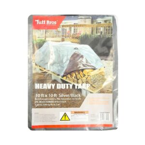10ft x 10ft Heavy Duty Grey / Black Tarp