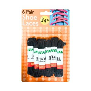 6pr 34" Black Shoe Lace