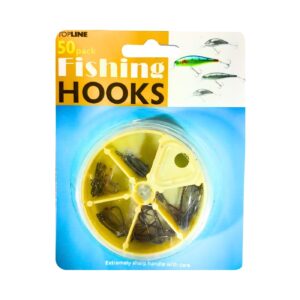 50pk Fishing Hooks Set in Divided Case