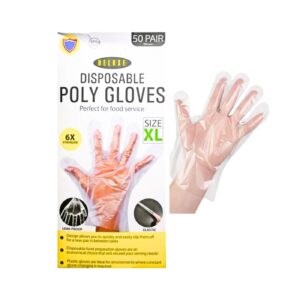 100pk X-Large Disposable Poly Gloves (Food service)