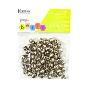 72ct 9mm / 0.35" Silver Jingle Bells 'Essentials By Leisure'