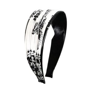 Satin Covered Plastic Headband w/ White & Black Print 'Revlon'