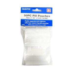 50pc 3" x 3" Pill Pouches 'Family Maid'