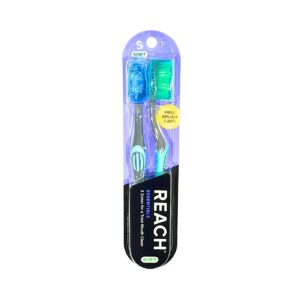 2ct Toothbrush w/ Cap 'Reach Essentials'