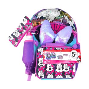 5pc 16" Mini Mouse Backpack Set (Backpack, Lunch Kit, Pencil Case, Clip, Water Bottle) [ZERO RATED]